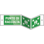 SEPE20153BDQ - segnale PLEXIGLASS bifacciale fissaggio vite PUNTO DI RACCOLTA