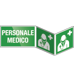 SEPE20196BIP - segnale PLEXIGLASS bifacciale fissaggio invisibile PERSONALE MEDICO