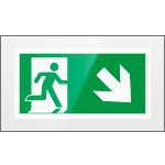 SEPE715108FR - targa PLexi monof.uscita emergenza ds basso fiss.inv EN ISO 7010