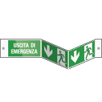 SEPE720104BDT - segnale PLEXIGLASS bifacciale fissaggio vite USCITA DI EMERGENZA