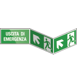 SEPE720105BIS - segnale PLEXIGLASS bifacciale fissaggio invisibile USCITA EMERGENZA