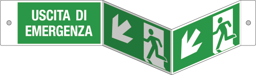 SEPE720107BDT - segnale PLEXIGLASS bifacciale fissaggio vite USCITA DI EMERGENZA