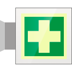 SEPSE15101BW - targa Plexi bifacciale Pronto soccorso EN ISO 7010 E003