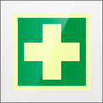 SEPSE15101FW - targa Plexi monofacc.Pronto soccorso fiss.invisib. EN ISO 7010