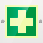 SEPSE15101W - targa Plexi monofacc. Pronto soccorso EN ISO 7010 E003