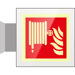 SEPSE15115BW - targa Plexi bifacciale Lancia Antincendio EN ISO 7010 F002