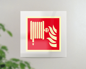 SEPSE15115FW - targa Plexi monofac. Lancia Antincen.fiss.invisib.EN ISO 7010 F002