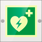 SEPSE15156W - targa Plexi monofacciale Defibrillatore EN ISO 7010 E010