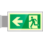 SEPSE715101BR - targa PLexiglass bifacc. uscita di emergenza sn EN ISO 7010 E001
