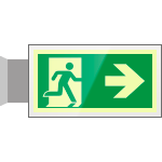 SEPSE715102BR - targa PLexiglass bifacc. uscita di emergenza ds EN ISO 7010 E002