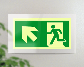 SEPSE715105FR - targa PLexi monof. uscita emergenza sn alto fiss.inv EN ISO 7010