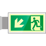 SEPSE715107BR - targa PLexi bifacciale  uscita emergenza sn basso EN ISO 7010 E001
