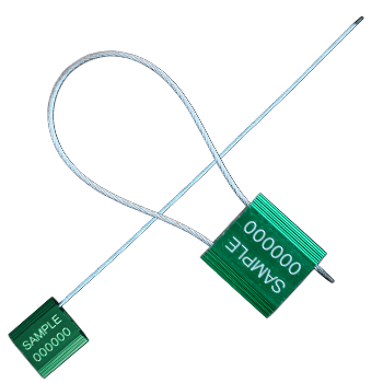 SGE2204V - confezione 500 sigilli cavo acciaio testa metallica mm.300 VERDE