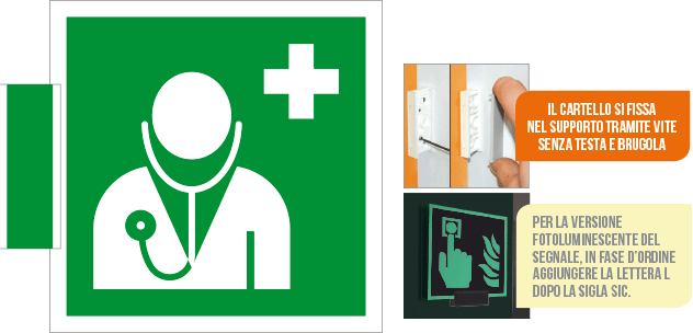 SICE15118BG - sistema COLORFIX VERDE bifacciale Personale Medico EN ISO 7010