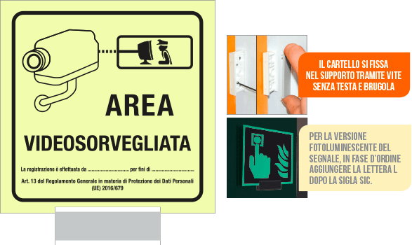 SICL5008A - sistema COLORFIX GR. monofacciale luminescente Area Videosor.(ag GDPR)
