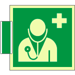 SICLE15118BG - sistema COLORFIX VERDE bifacc.luminescente Pers.Medico EN ISO 7010