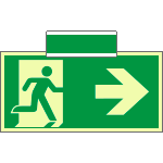 SICLE715102SN - targa bifacciale fotoluminescente METAL sospesa Uscita emergenza Est