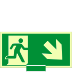 SICLE715108N - sistema COLORFIX VERDE monofacc.luminesc.Usc.Emer.basso dx EN ISO 7010