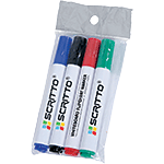 SMAT36 - confezione da 4 pennarelli cancellabili colore: verde,rosso,nero,blu)