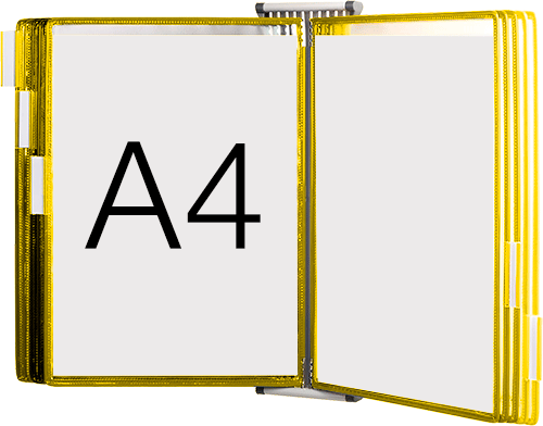 SMCA410Y - leggio da muro con 10 buste formato A4 colore GIALLO