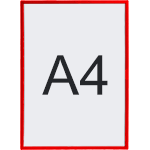 SMCA489R - cornice murale magnetica formato A4 perimetro rigido in PVC col.ROSSO