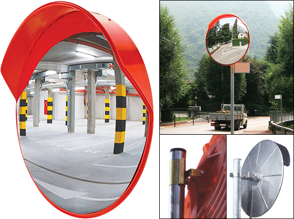 SP203 - Specchio infrangibile dia.300 plastica con visiera