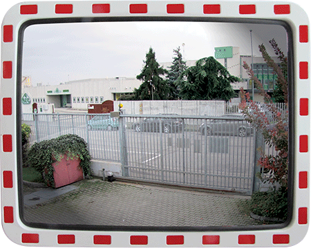 SP810 - specchio stradale rettangolare in acrilico cornice bianca/ros.800x1000