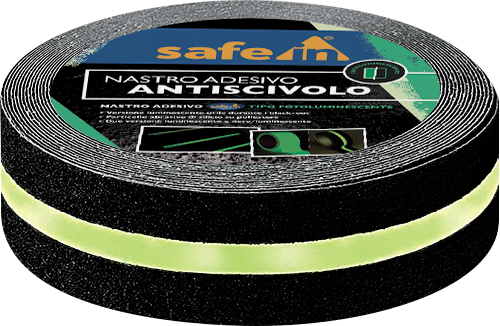 SWDF50NF - rotolo antiscivolo NERO e banda FOTOLUMINESCENTE h.mm 50 x m.18,3