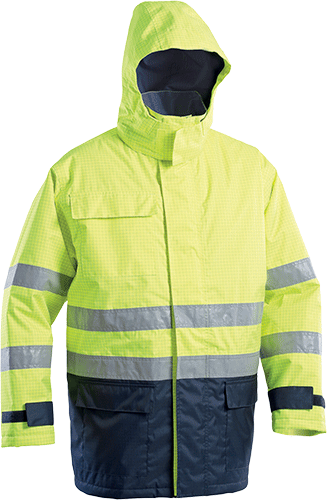 TACP614L - parka bicolore giallo/blu,multirischio III cat. multiprotezione tg.L