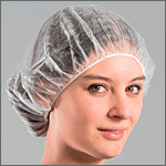 TCK350 - confezione 100 cuffiette in TNT monouso con elastico colore bianco
