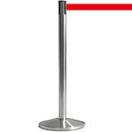 TSB511R - colonnina SAFE IN modello BASIC acciaio spazzolato nastro ROSSO
