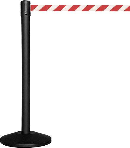 TSB512RW - colonnina SAFE IN modello BASIC nera opaca con nastro BIANCO/ROSSO