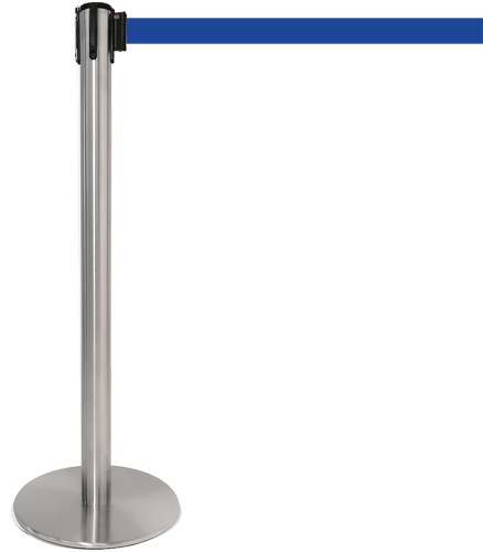 TSP201B - colonnina SAFE IN modello PLUS acciaio spazzolato nastro BLU