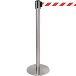 TSP201RW - colonnina SAFE IN modello PLUS acciaio spazzolato nastro BIANCO/ROSSO