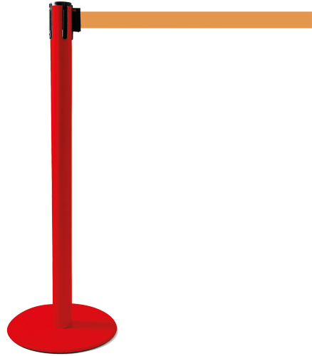 TSP203O - colonnina SAFE IN modello PLUS colore rosso con nastro ARANCIO