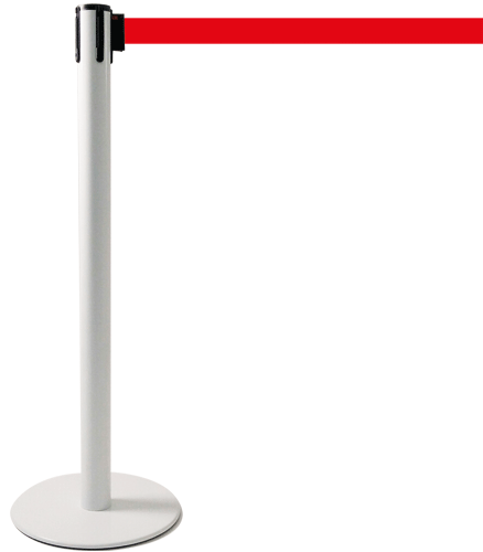 TSP205R - colonnina SAFE IN modello PLUS colore bianco con nastro ROSSO
