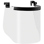 TV014 - visiera ZEN policarbonato arco elett.cl.1 EN50365 compl.adattat.+supp.