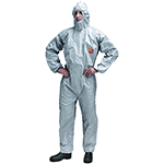 TYV2L - Tuta monouso Tychem F con cappuccio colore grigio tg.L