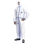 TYV4XL - Tuta monouso Tyvek colore bianco nastrata TG.XL