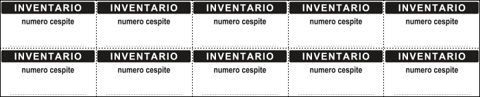 U9753 - Foglio n.10 etichetta adesiva 40x20 mm INVENTARIO