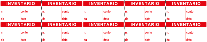 U9755 - Foglio n.10 etichetta adesiva 40x20 mm INVENTARIO