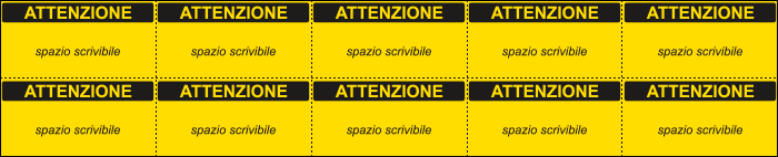 U9758 - Foglio n.10 etichette adesive formato mm 40x20 ATTENZIONE...