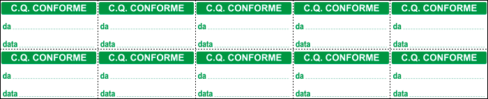 U9760 - Foglio n.10 etichette adesive formato mm 40x20 C.Q. CONFORME