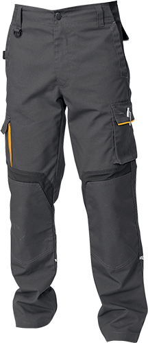 VPG420XXL - pantalone EXPLORER fianchi/ginocchia stretch GRIGIO dett.ARANCIO XXL