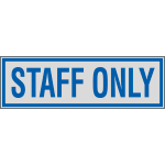 YE96620 - Label silver STAFF ONLY