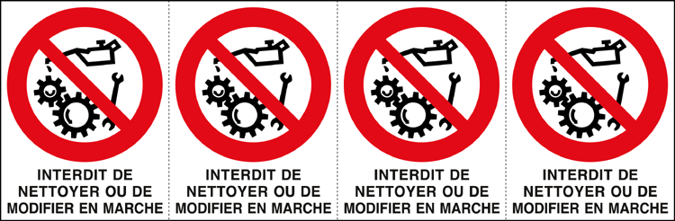 YF95205B - Sheet n.4 label INTERDIT DE NETTOYER..