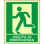 [EL20105KA] EL20105KA - Cartello allum.luminescente uscita di emergenza sinistra EN ISO 7010