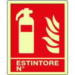 [EL20150WS] EL20150WS - Adesivo luminescente estintore n. EN ISO 7010