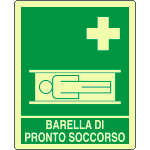 [EL20154WA] EL20154WA - Cartello fotoluminescente barella pronto soccorso
