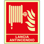 [EL20157WS] EL20157WS - Etichetta luminescente lancia antincendio EN ISO 7010